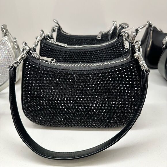 NWT ❤️❤️ LAST ONE ❤️ Coach Teri Mini Crossbody Bag Crystal Black Purse satchel - Picture 3 of 15